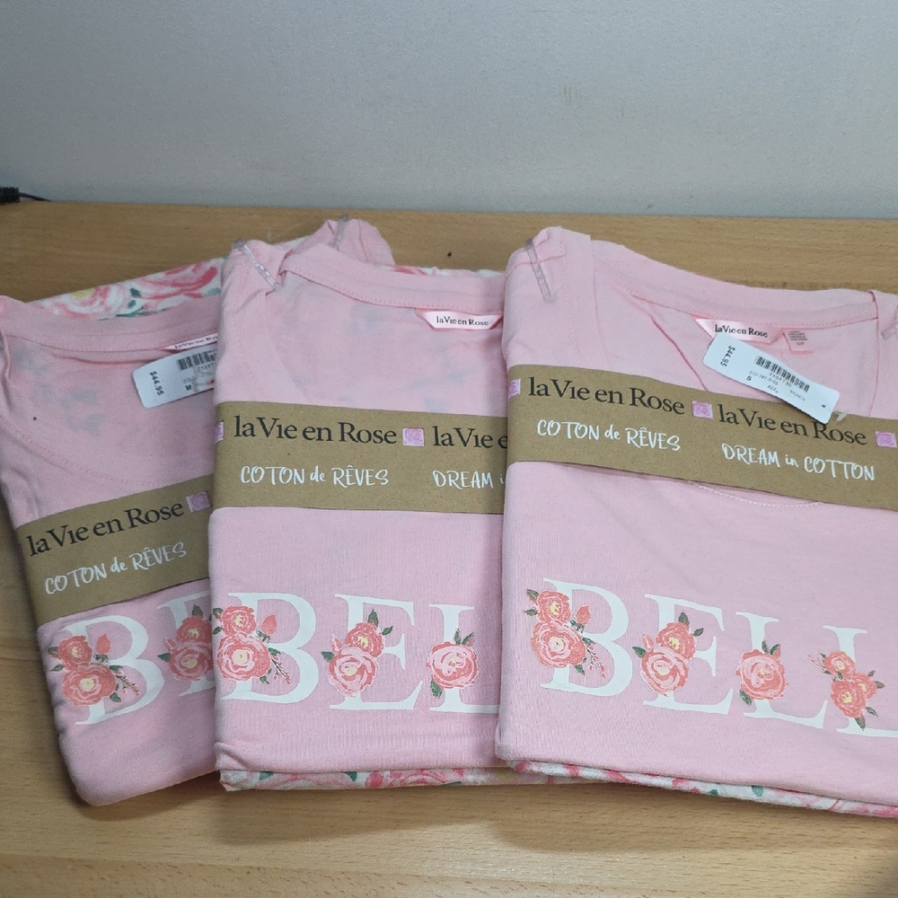 La Vie En Rose Pink 'BELLE' Cotton Pajama Set